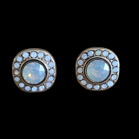Cindy Ensor Moonstone CZ Gold Vermeil Stud Earrings - Picture 5 of 11